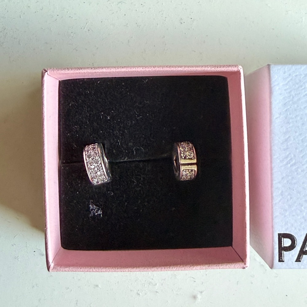 Pandora clips (2) in 925 CZ